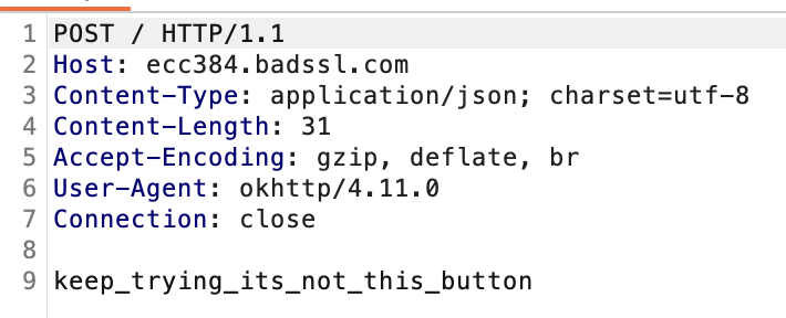 Button 3 intercepted message